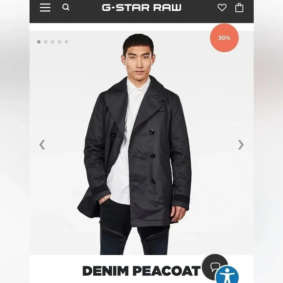 G star Raw size small denim peacoat - Picture 1 of 13